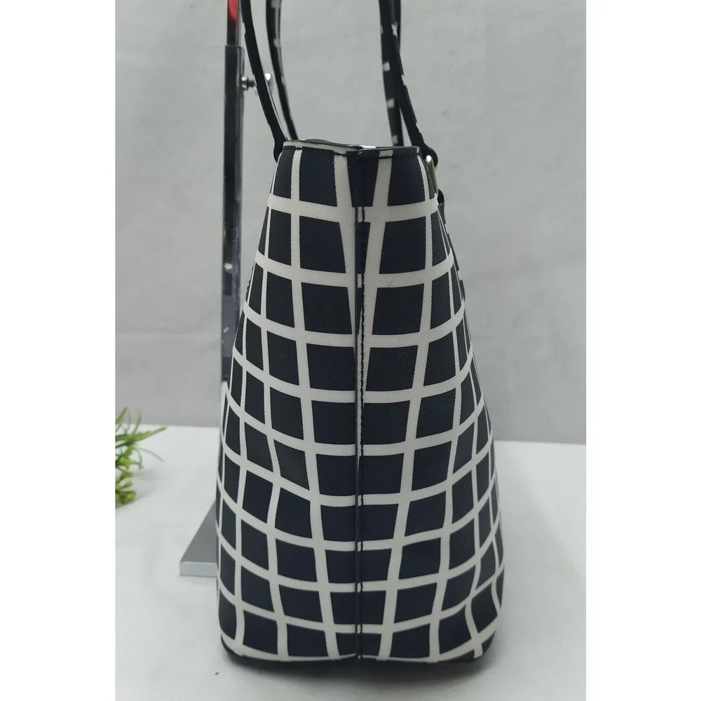Kate Spade Dally Laurel Way Black White Double Handle Zipper Tote Bag